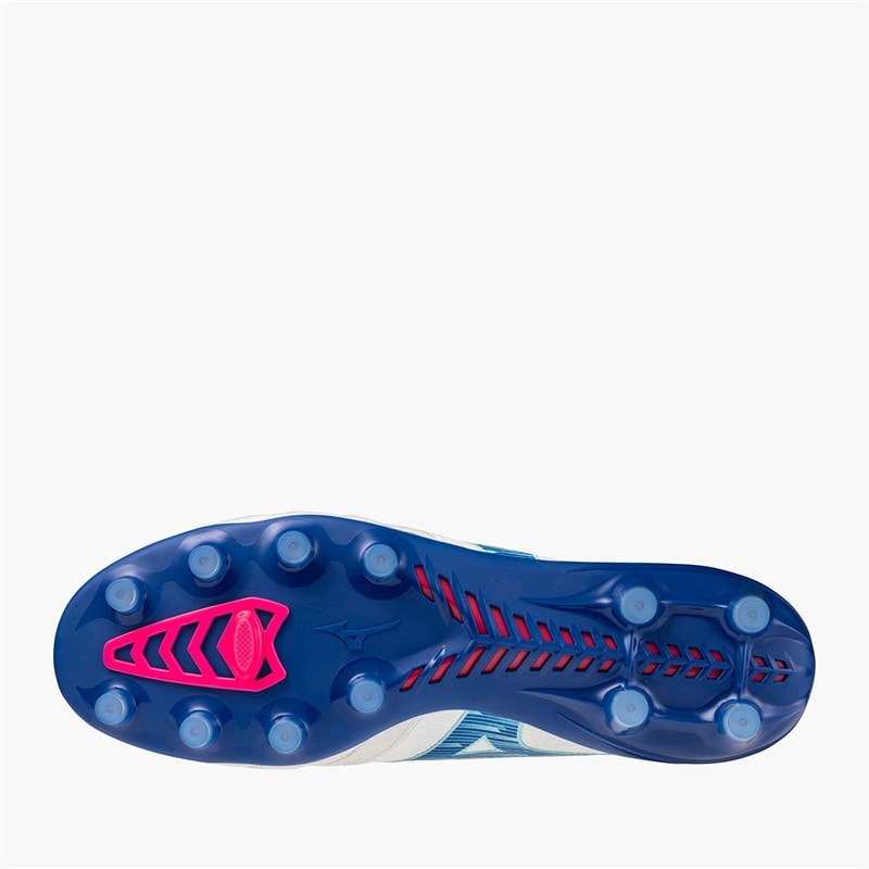 Mizuno Mens Morelia Neo IV Beta Elite FG Firm Ground Football Boots White/Tanager Turquoise/Pink Tetra - Image 2
