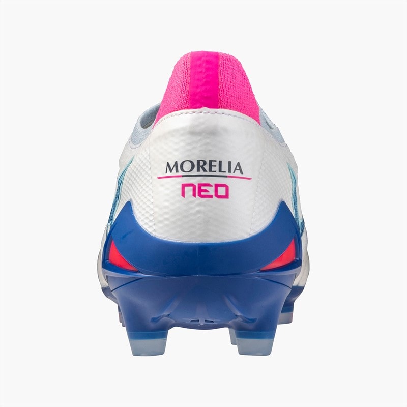 Mizuno Mens Morelia Neo IV Beta Elite FG Firm Ground Football Boots White/Tanager Turquoise/Pink Tetra - Image 3