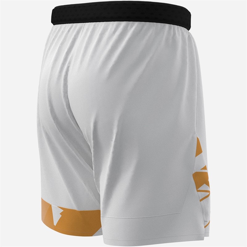 Mizuno Mens DB 8 Inch Amplify Tennis Shorts White/Citrus - Image 2