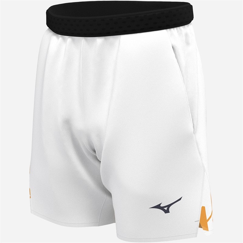Mizuno Mens DB 8 Inch Amplify Tennis Shorts White/Citrus - Image 3