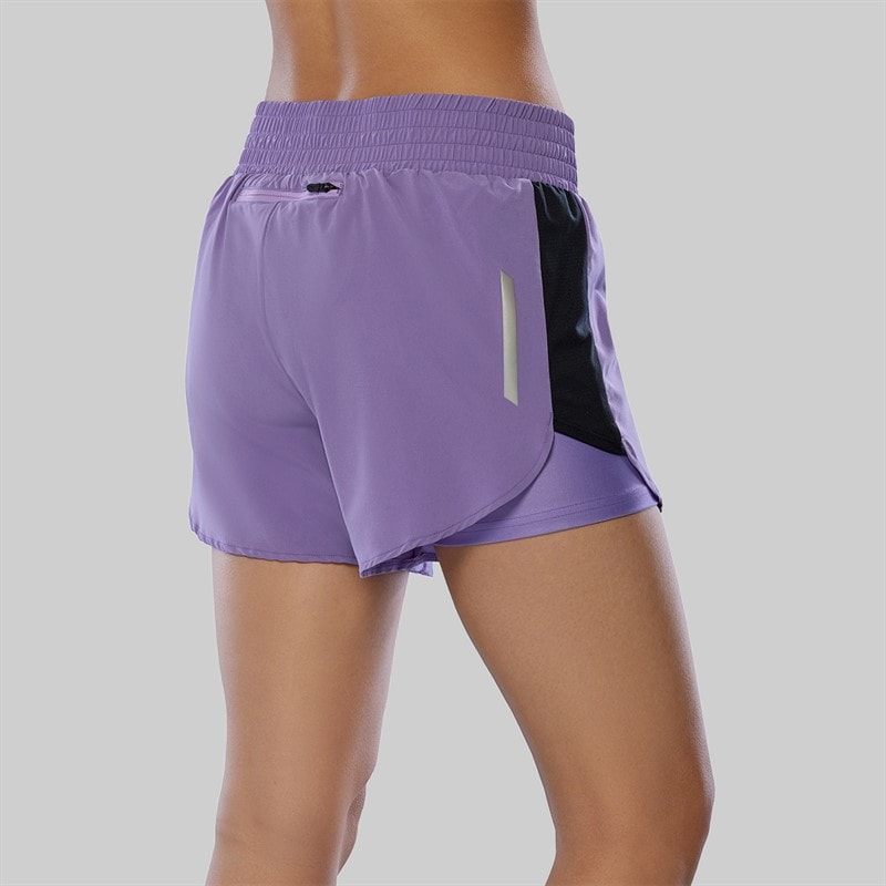 Mizuno Womens 2-In-1 4.5 Inch Running Shorts Paisley Purple - Image 2