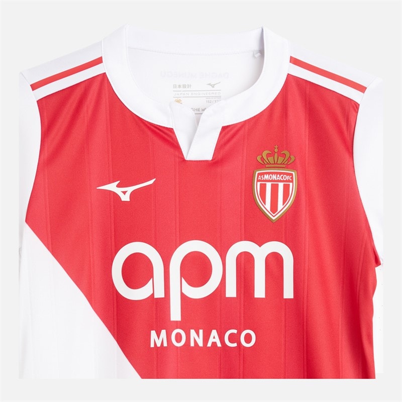 Mizuno Kids AS Monaco 25/26 Home Jersey Tango Red - Image 4