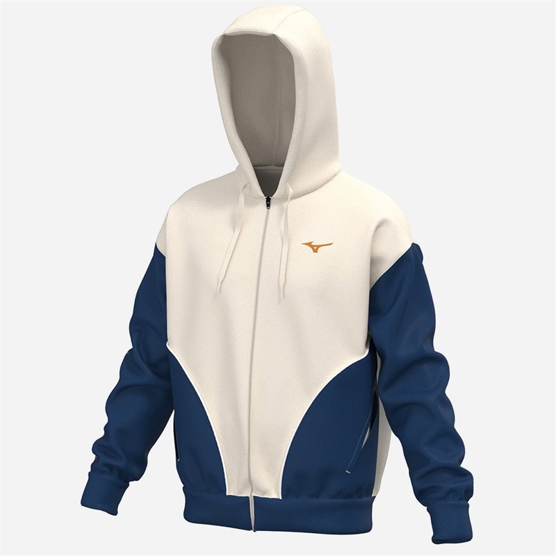 Mizuno Mens Athletics Full Zip Hoodie Pristine - Image 1