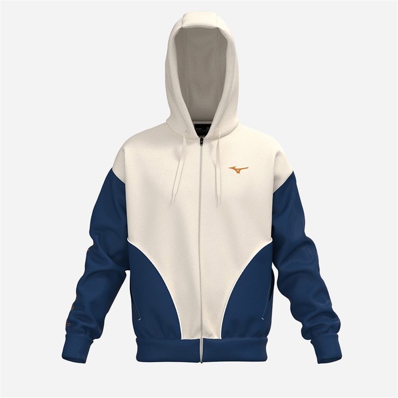 Mizuno Mens Athletics Full Zip Hoodie Pristine - Image 3