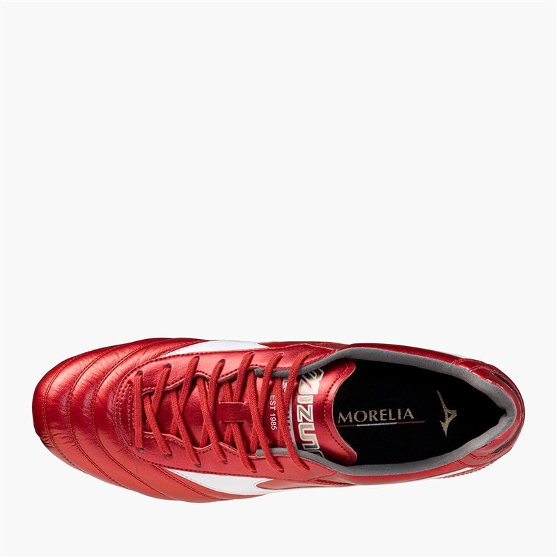 Mizuno Mens Morelia II Elite FG Firm Ground Football Boots Morelia 40Th Red/White/Black - Image 4