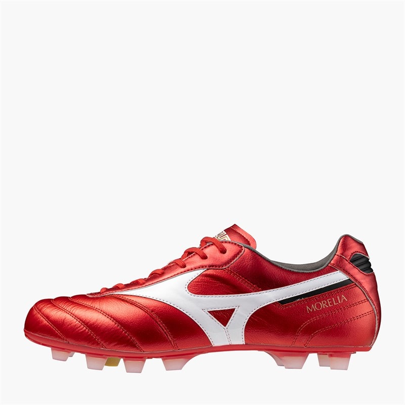 Mizuno Mens Morelia II Elite FG Firm Ground Football Boots Morelia 40Th Red/White/Black - Image 5