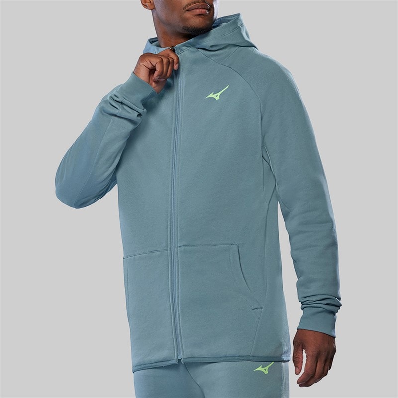 Mizuno Mens Athletics RB Full Zip Hoodie Citadel - Image 3