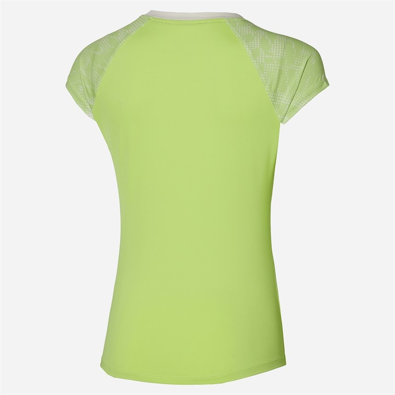 Mizuno Womens Mugen Printed Tennis T-Shirt Neo Lime - Image 2