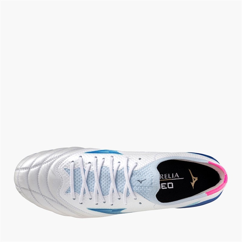Mizuno Mens Morelia Neo IV Beta Elite AG Artificial Ground Football Boots White/Tanager Turquoise/Pink Tetra - Image 4