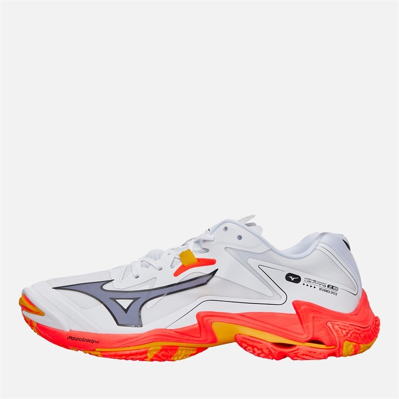 Mizuno Wave Lightening Z8 Indoor Court Shoes White/Fiery Coral 2/Citrus