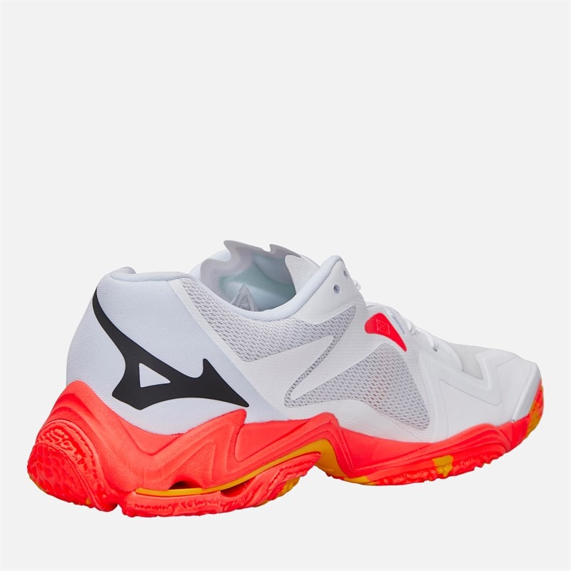 Mizuno Wave Lightening Z8 Indoor Court Shoes White/Fiery Coral 2/Citrus - Image 5