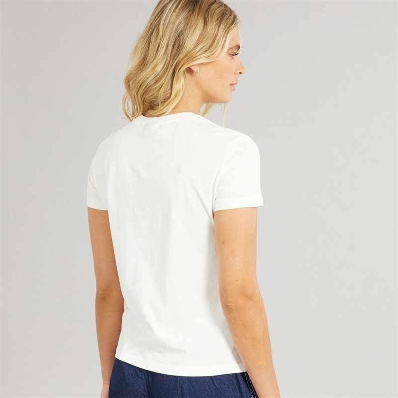 Napapijri Womens Box Logo T-Shirt White Heron - Image 2