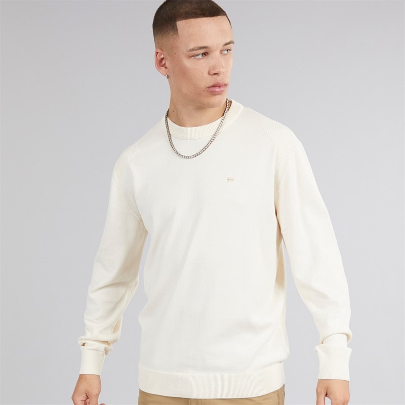 Napapijri Mens Aren Crew Neck Knit Beige Dimity - Image 1