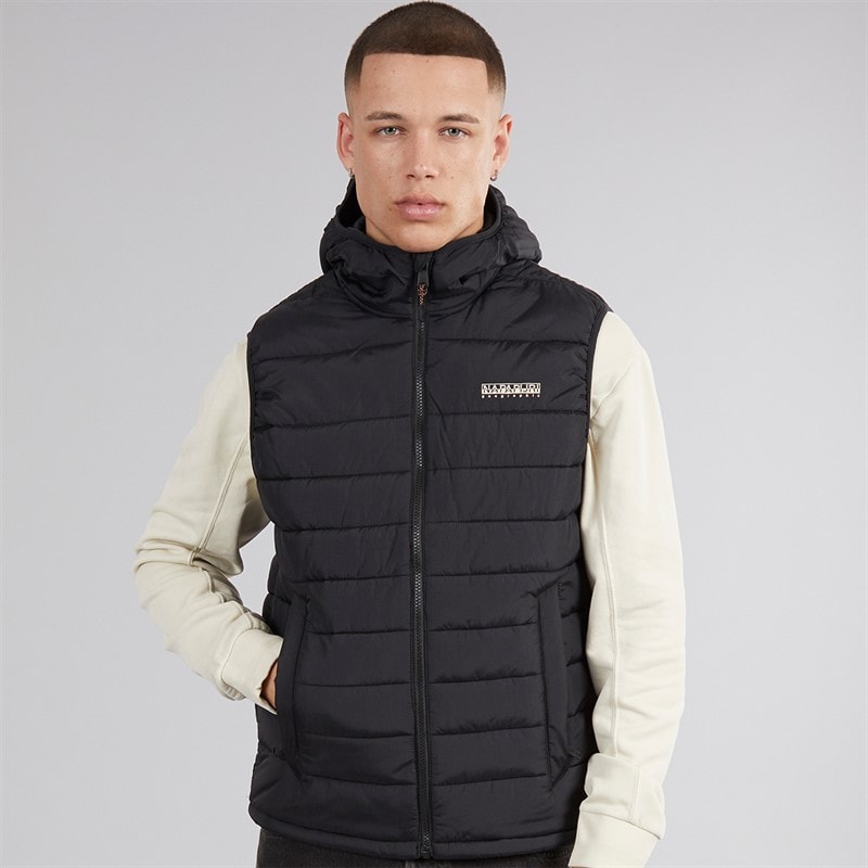 Napapijri Mens Gesar Water-Resistant Windproof Padded Hooded Gilet Black Beauty - Image 3