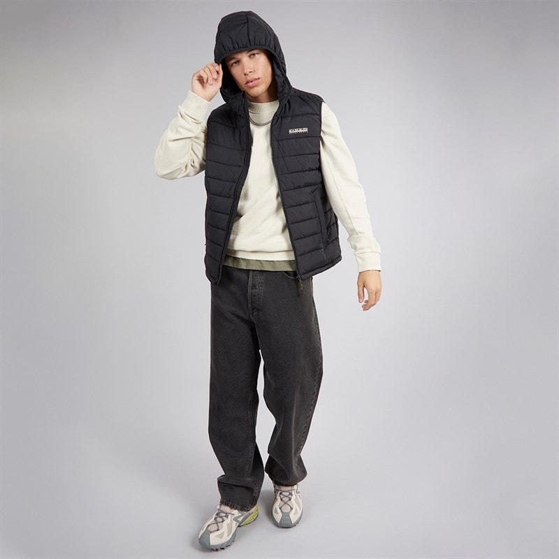 Napapijri Mens Gesar Water-Resistant Windproof Padded Hooded Gilet Black Beauty - Image 4