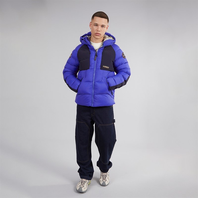 Napapijri Mens Moesa Puffer Hooded Jacket Royal Blue - Image 4