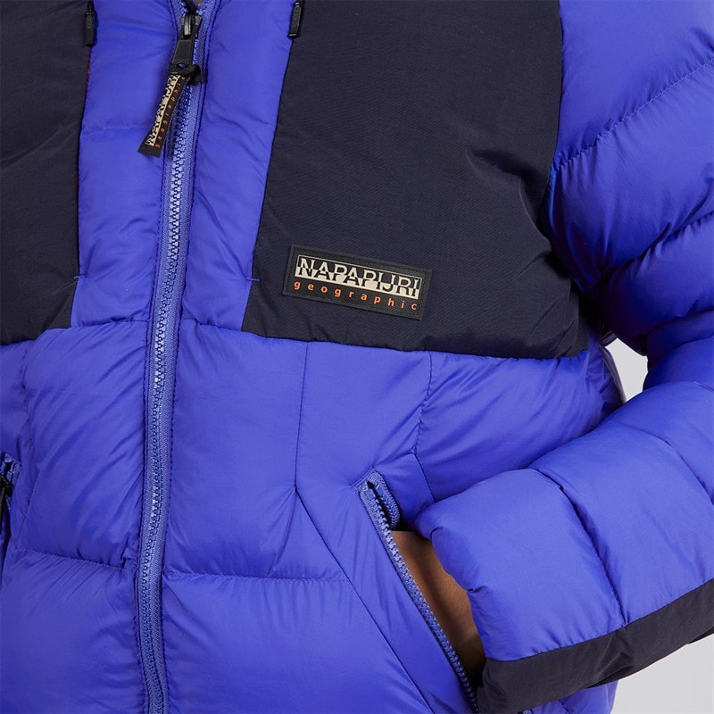 Napapijri Mens Moesa Puffer Hooded Jacket Royal Blue - Image 5