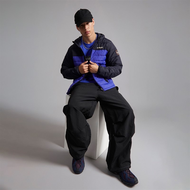 Napapijri Mens Gesar Water-Resistant Windproof Padded Hooded Jacket Royal Blue - Image 4