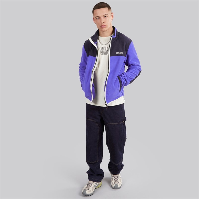 Napapijri Mens Dergana Full Zip Fleece Jacket Royal Blue - Image 4