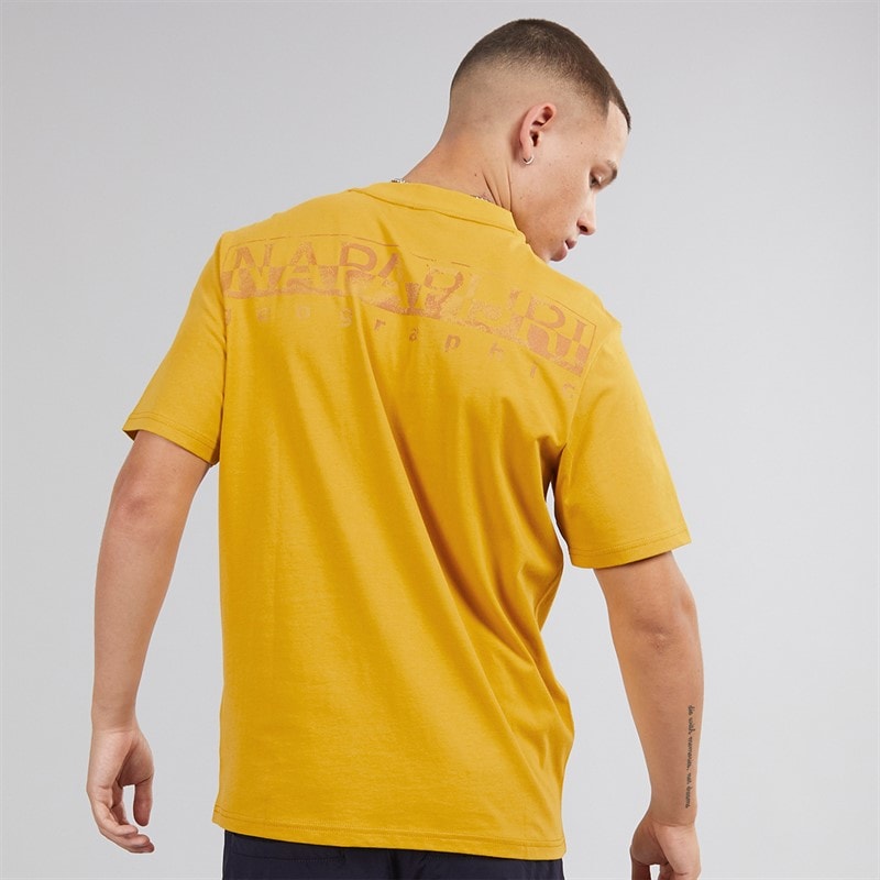 Napapijri Mens Fanes Pocket T-Shirt Gold Flake - Image 3