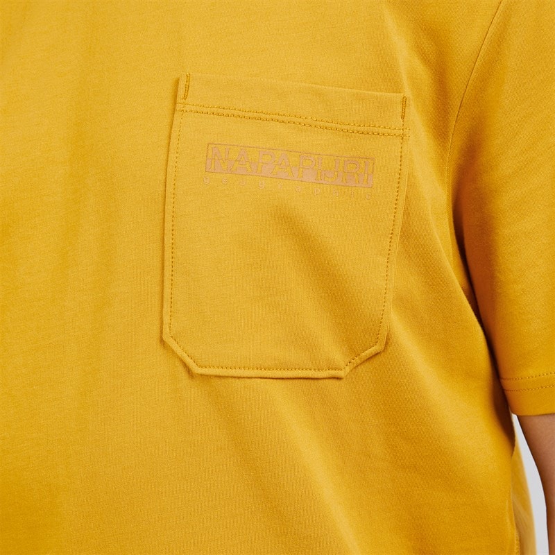 Napapijri Mens Fanes Pocket T-Shirt Gold Flake - Image 5