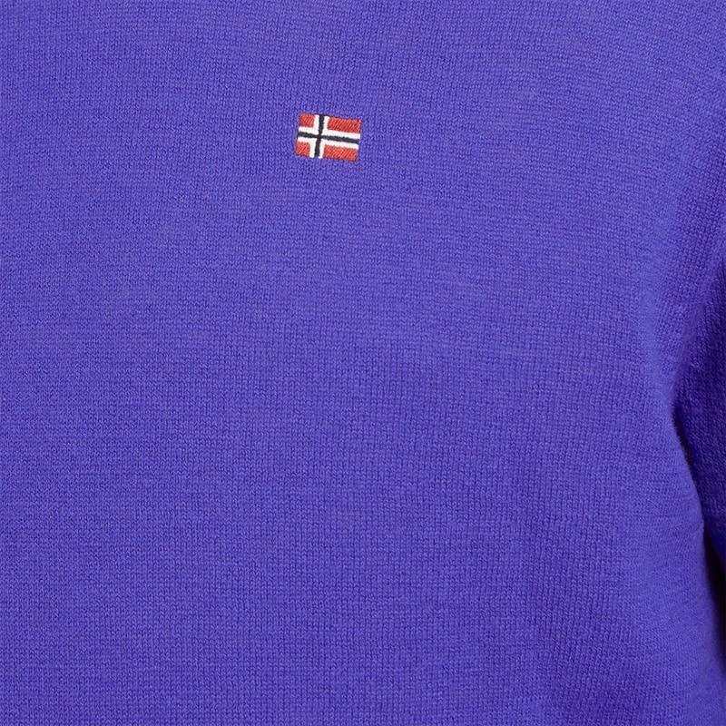 Napapijri Mens Damavand Wool Crew Neck Knit Royal Blue - Image 3