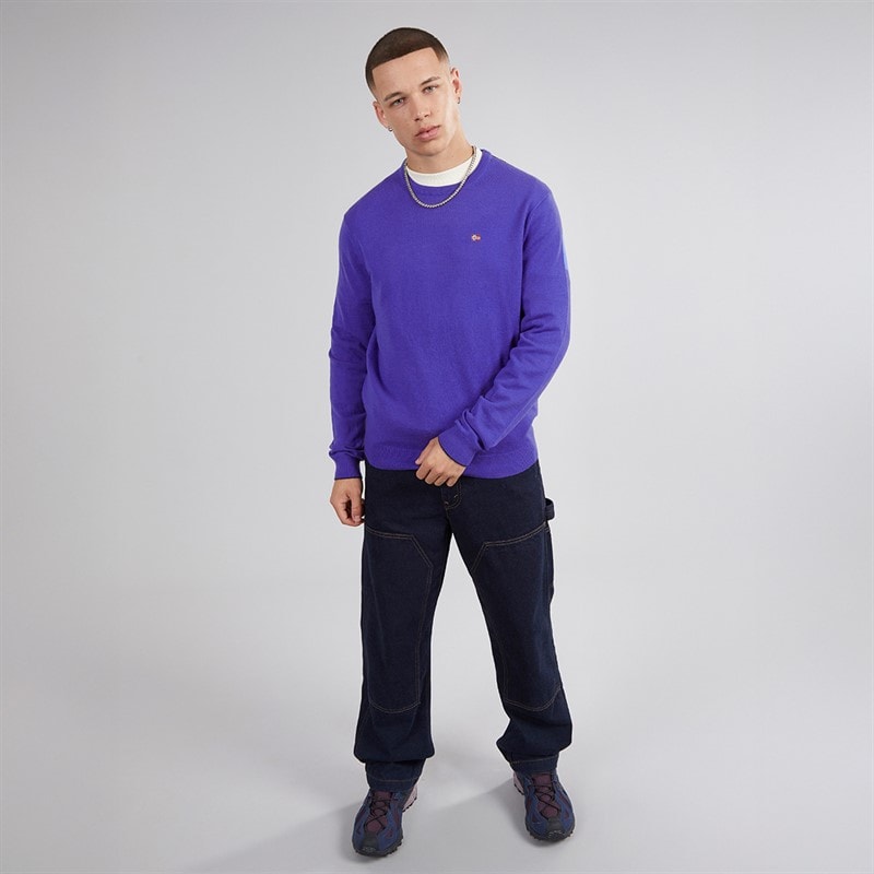 Napapijri Mens Damavand Wool Crew Neck Knit Royal Blue - Image 4