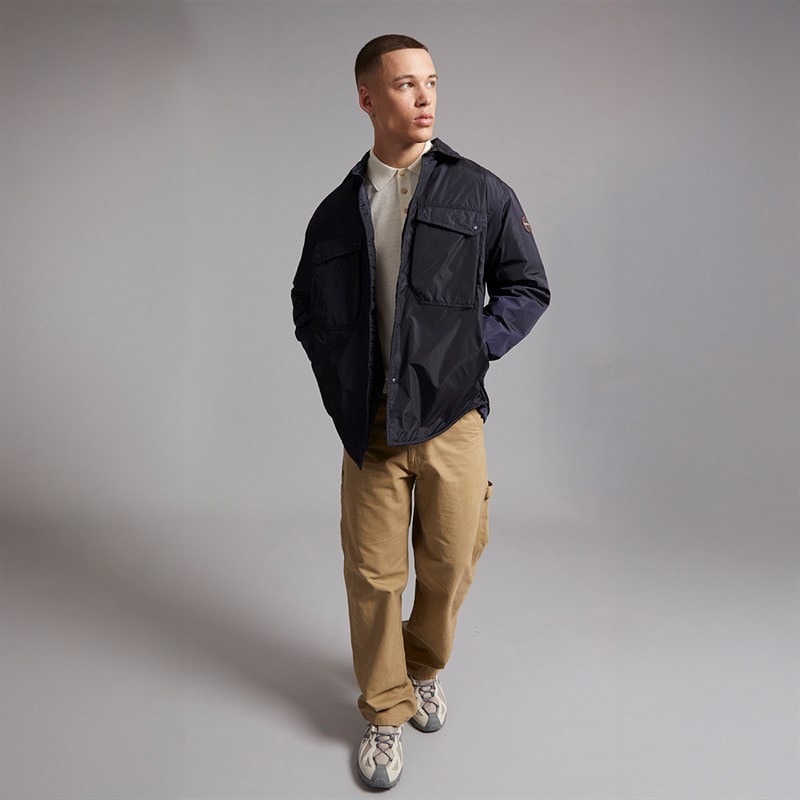 Napapijri Mens Casies Windproof Overshirt Blue Marine - Image 4