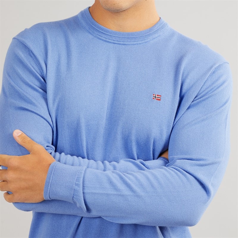 Napapijri Mens Decatur 2.0 Crew Knit Blue Jasper - Image 3