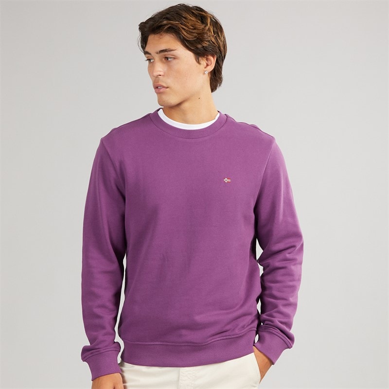 Napapijri Mens Balis Crew Sweatshirt Purple Pass - Image 3