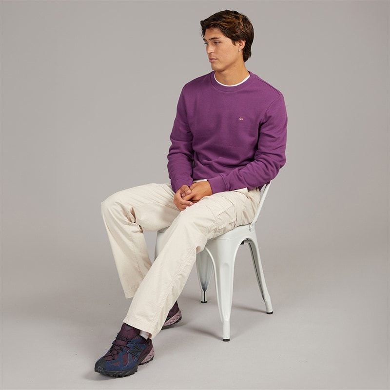 Napapijri Mens Balis Crew Sweatshirt Purple Pass - Image 4