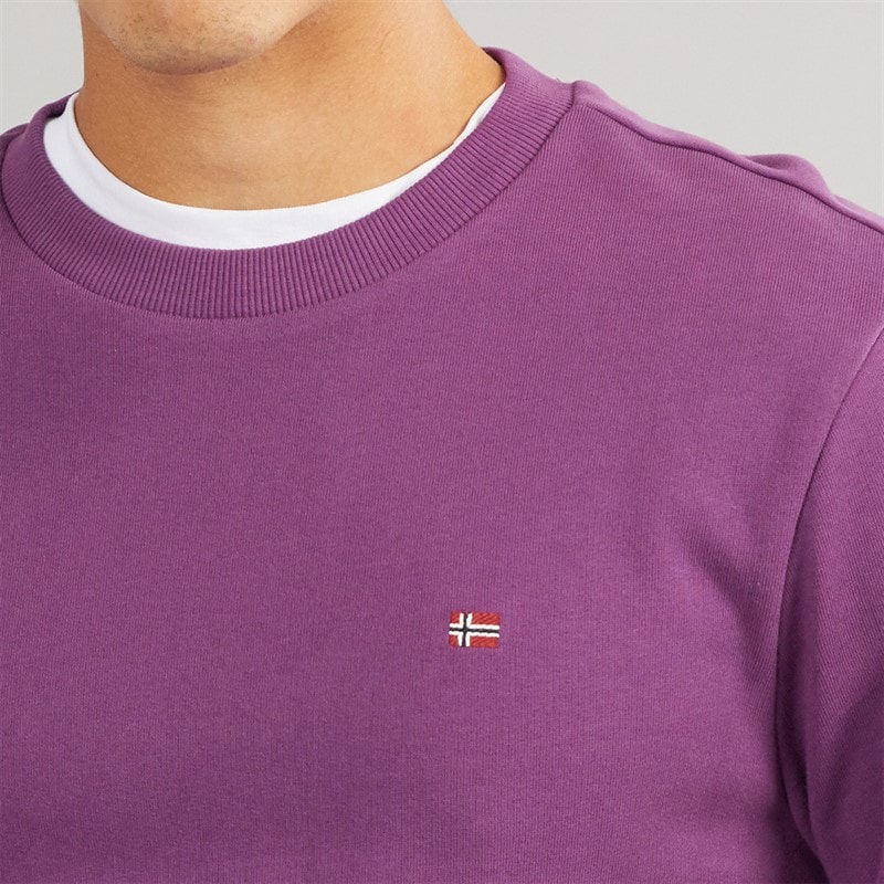 Napapijri Mens Balis Crew Sweatshirt Purple Pass - Image 5