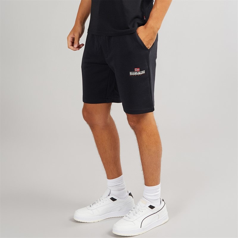 Napapijri Mens Nory Fleece Shorts Black - Image 1