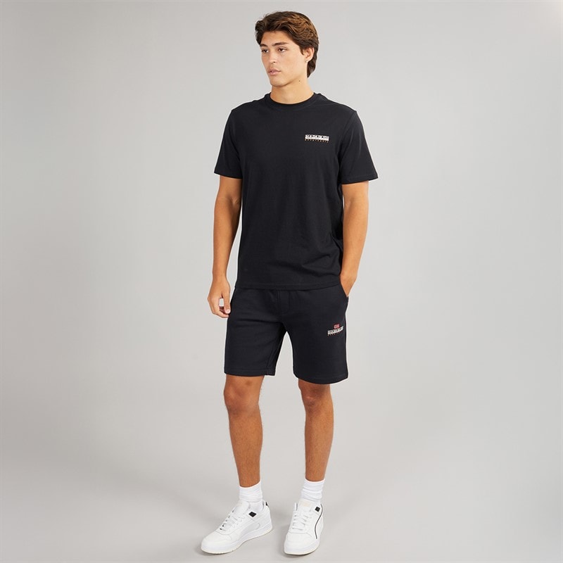 Napapijri Mens Nory Fleece Shorts Black - Image 3