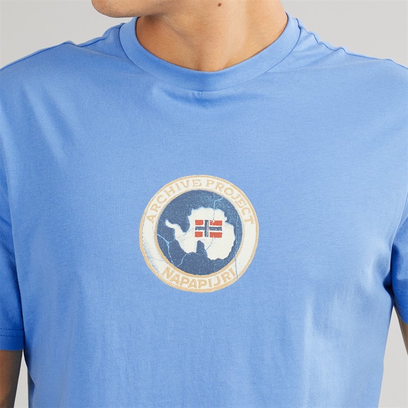 Napapijri Mens Phos T-Shirt Blue Jasper - Image 3