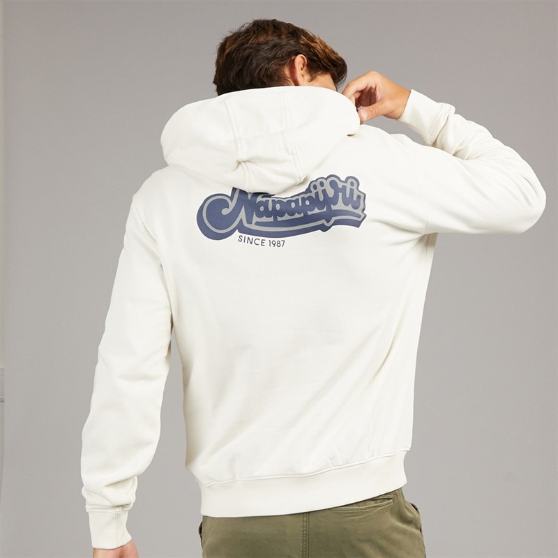 Napapijri Mens Zinc Hoodie White Whisper - Image 1
