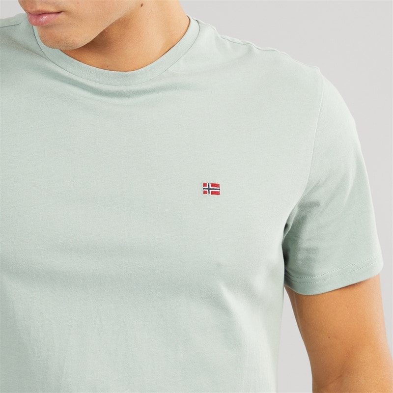 Napapijri Mens Salis T-Shirt Green Mil - Image 3