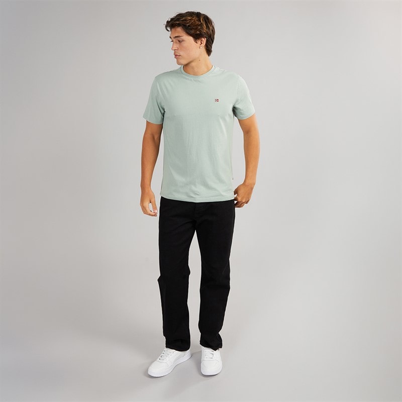 Napapijri Mens Salis T-Shirt Green Mil - Image 4