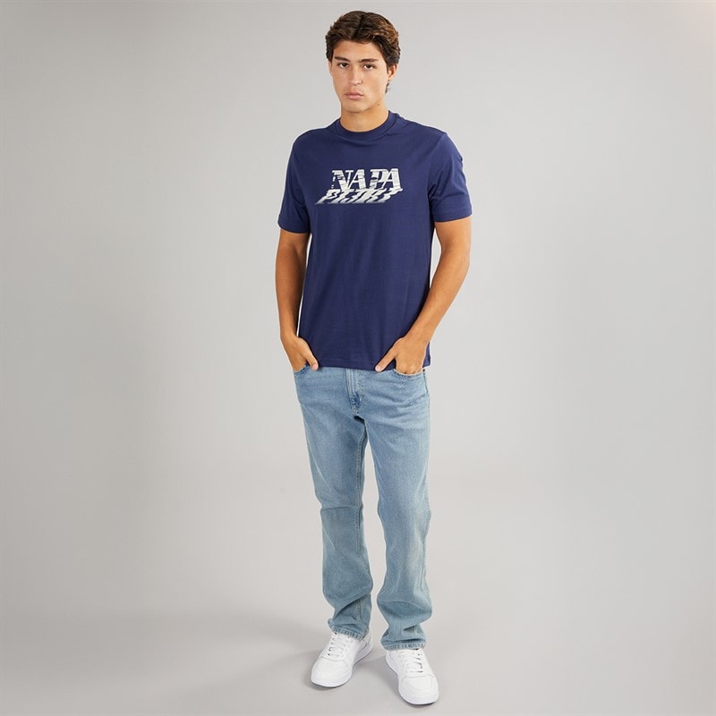 Napapijri Mens Lodestar T-Shirt Naval Acade - Image 3