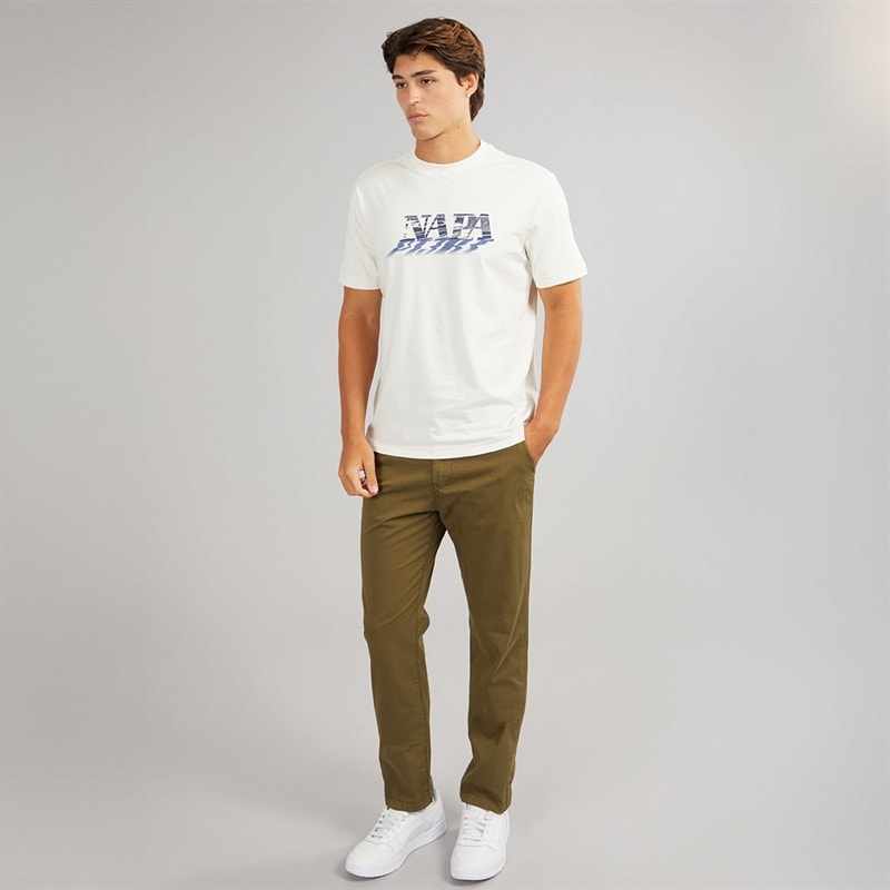Napapijri Mens Lodestar T-Shirt White Whisper - Image 3