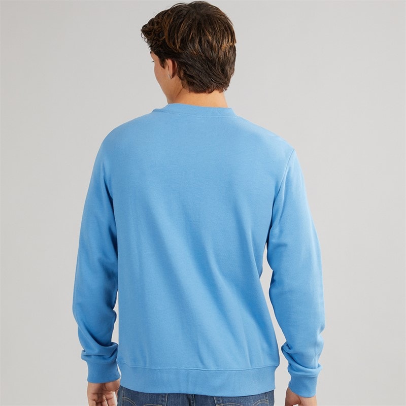 Napapijri Mens Small Box Crew Sweatshirt Blue Jasper - Image 2