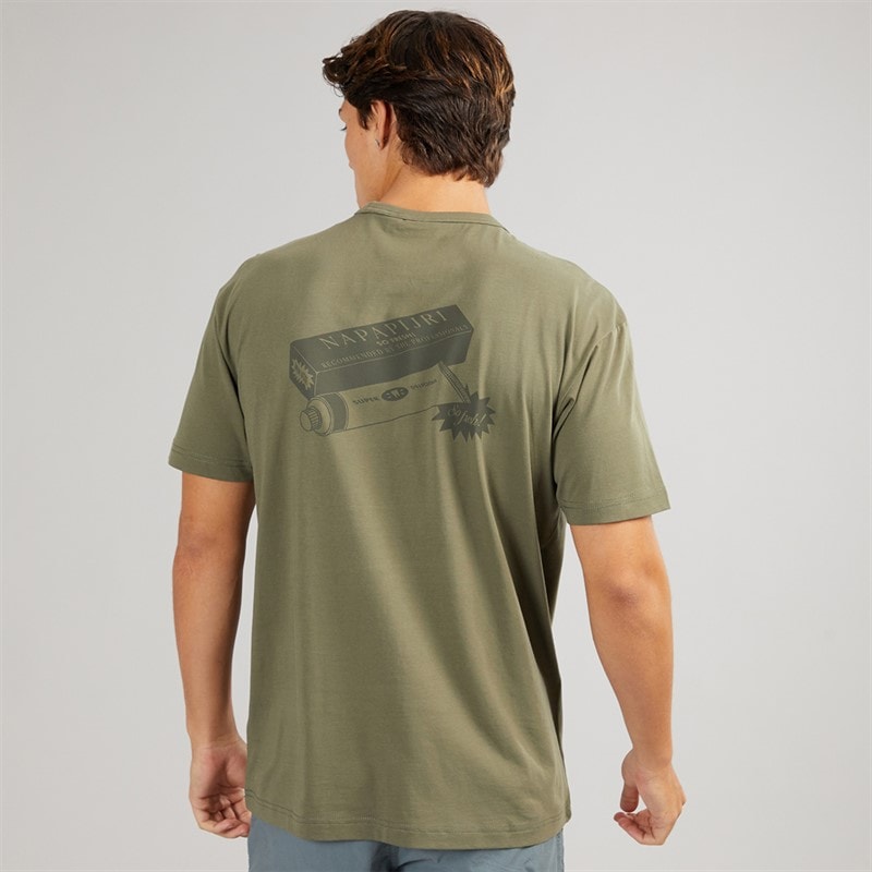 Napapijri Mens Bretby T-Shirt Tea Leaf - Image 3