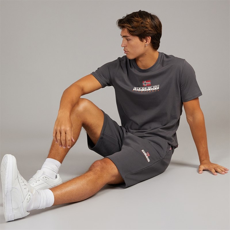Napapijri Mens Sory T-Shirt Dark Grey Solid - Image 3