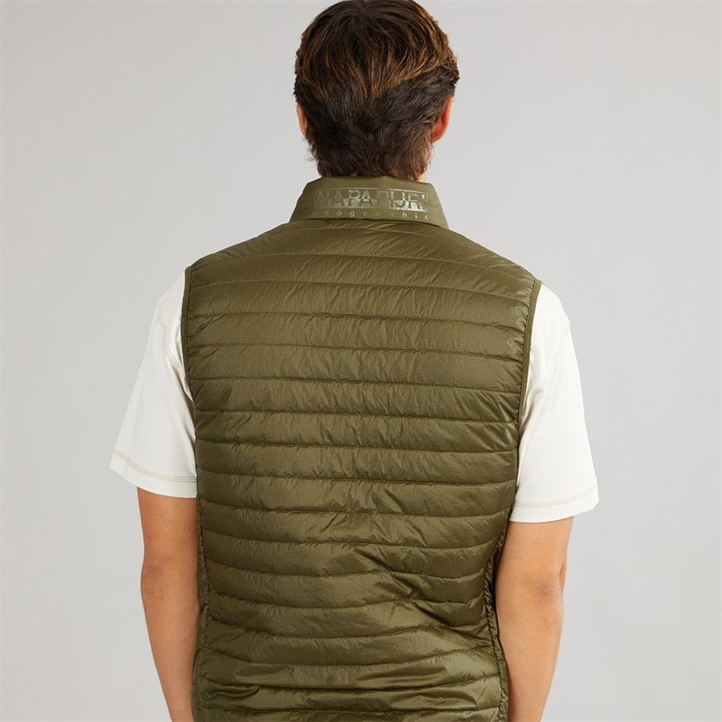 Napapijri Mens Amiata Vest Gilet Dark Olive - Image 2