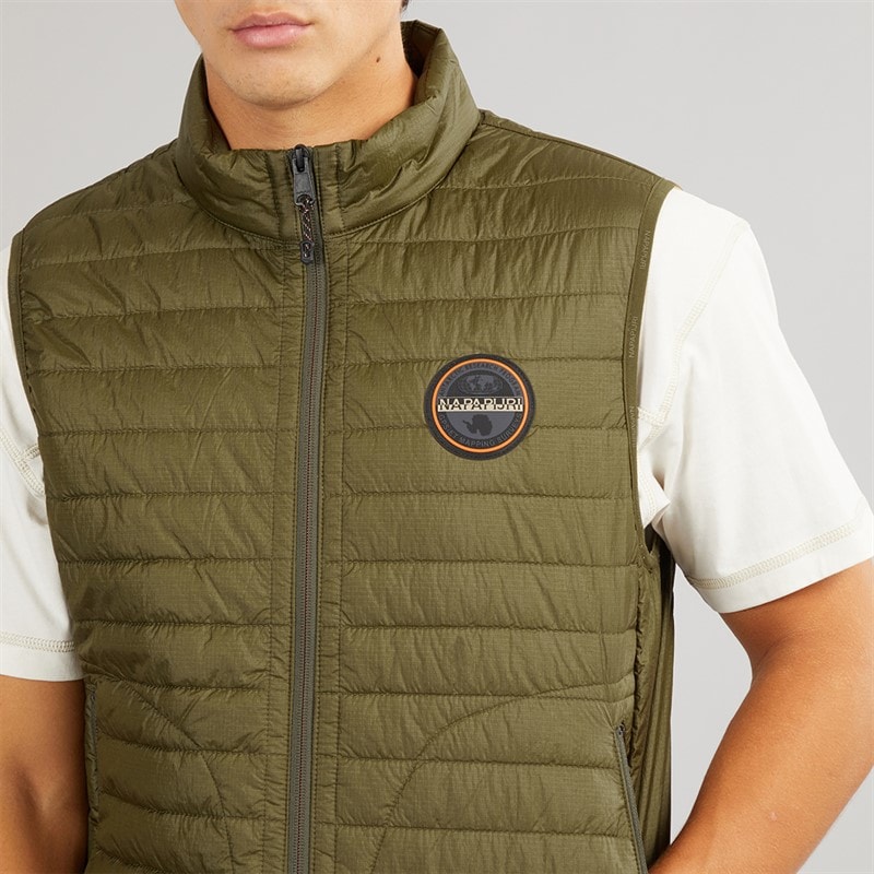 Napapijri Mens Amiata Vest Gilet Dark Olive - Image 3
