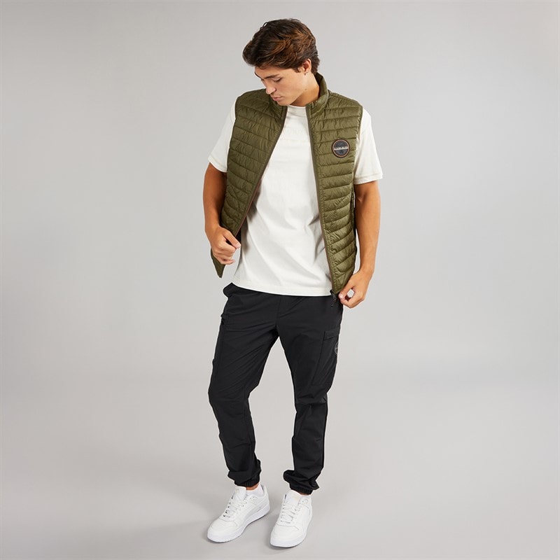 Napapijri Mens Amiata Vest Gilet Dark Olive - Image 4