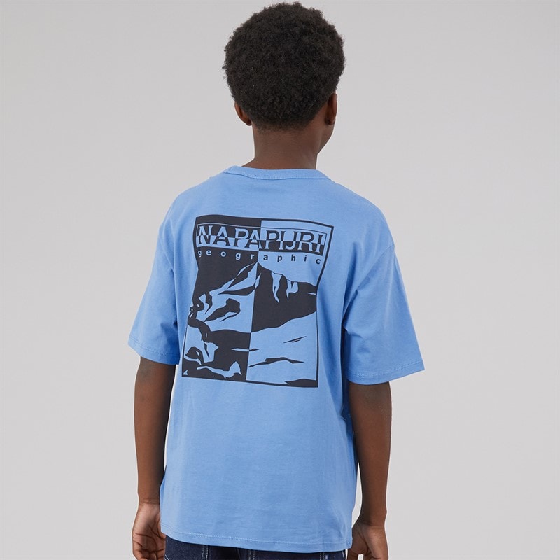 Napapijri Boys Scape T-Shirt Blue Jasper - Image 3