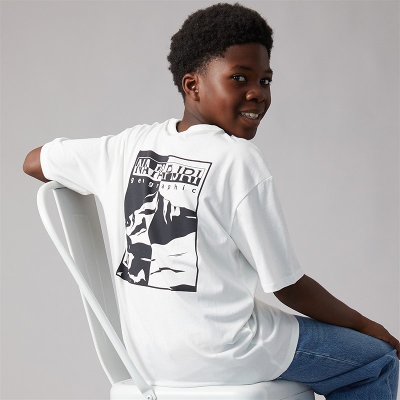 Napapijri Junior Scape T-Shirt White Heron - Image 1