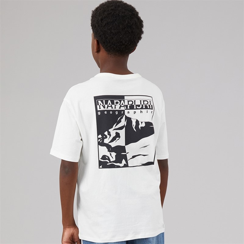 Napapijri Junior Scape T-Shirt White Heron - Image 3