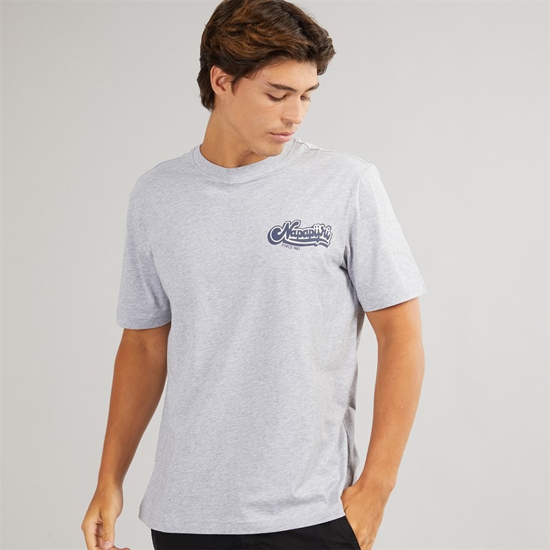 Napapijri Mens Zinc T-Shirt Light Grey Melange - Image 2